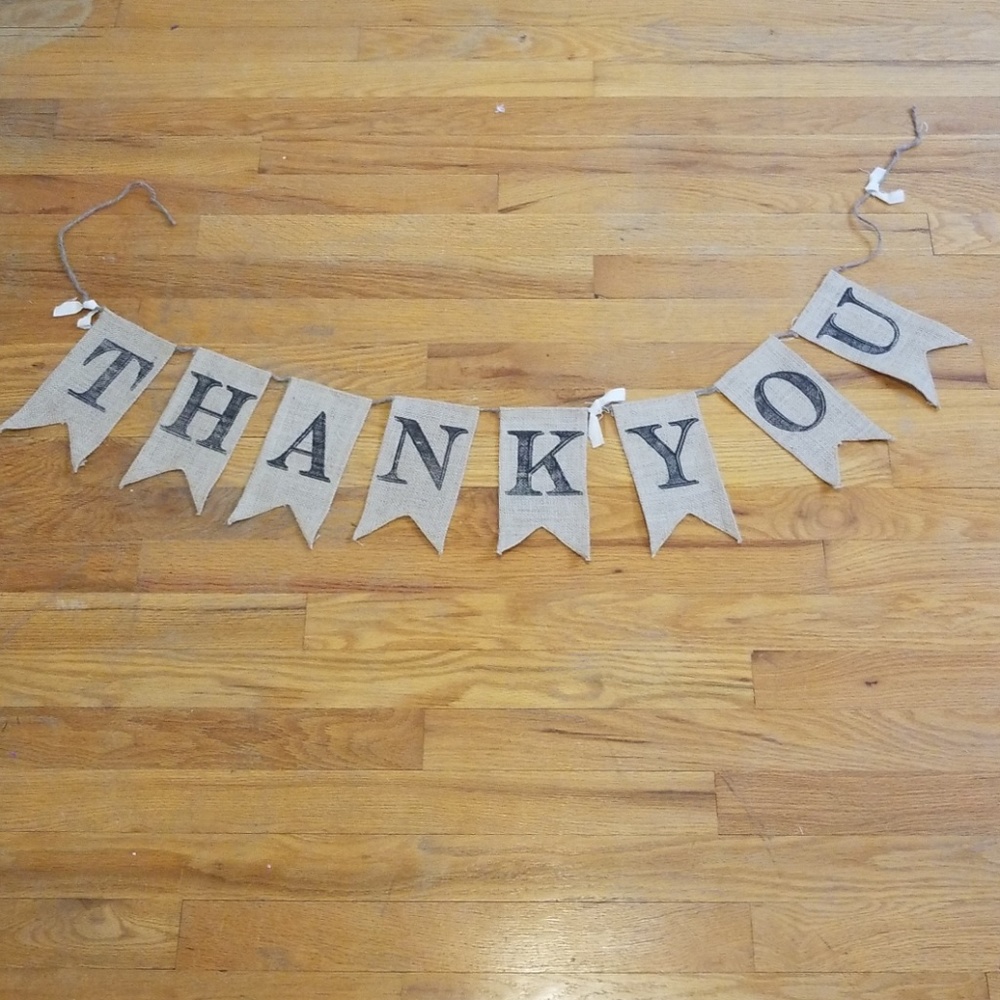 Burlap Thank You banner